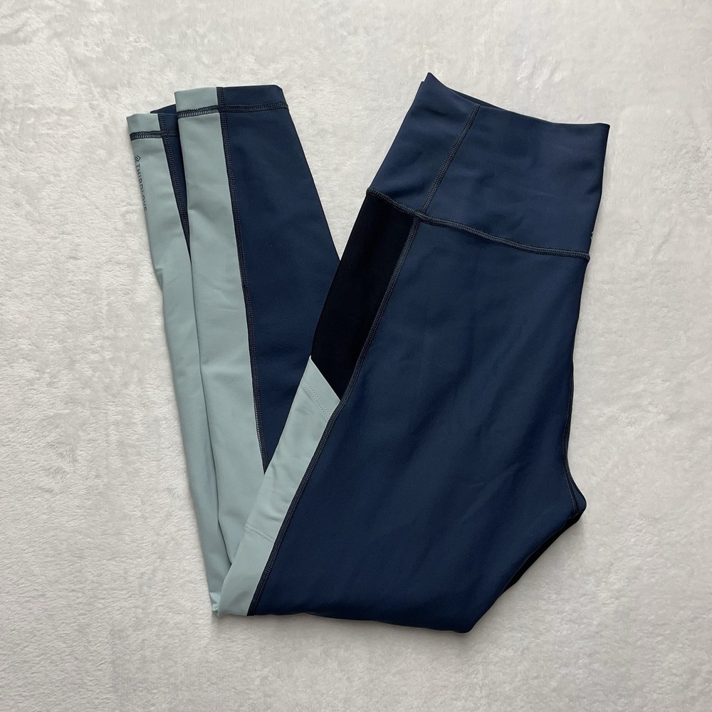 ThirdLove Activewear Pocket Leggings Women's Large Blue Colorblock Fitness